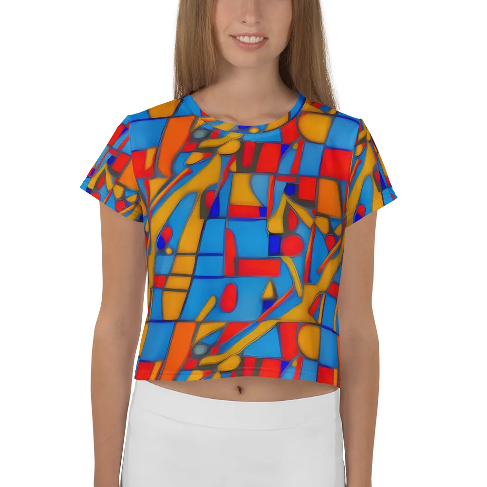 Colorblock Current on Crop Tee — Front