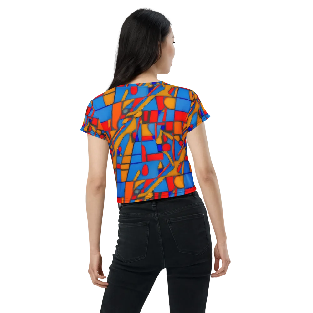 Colorblock Current on Crop Tee — Back