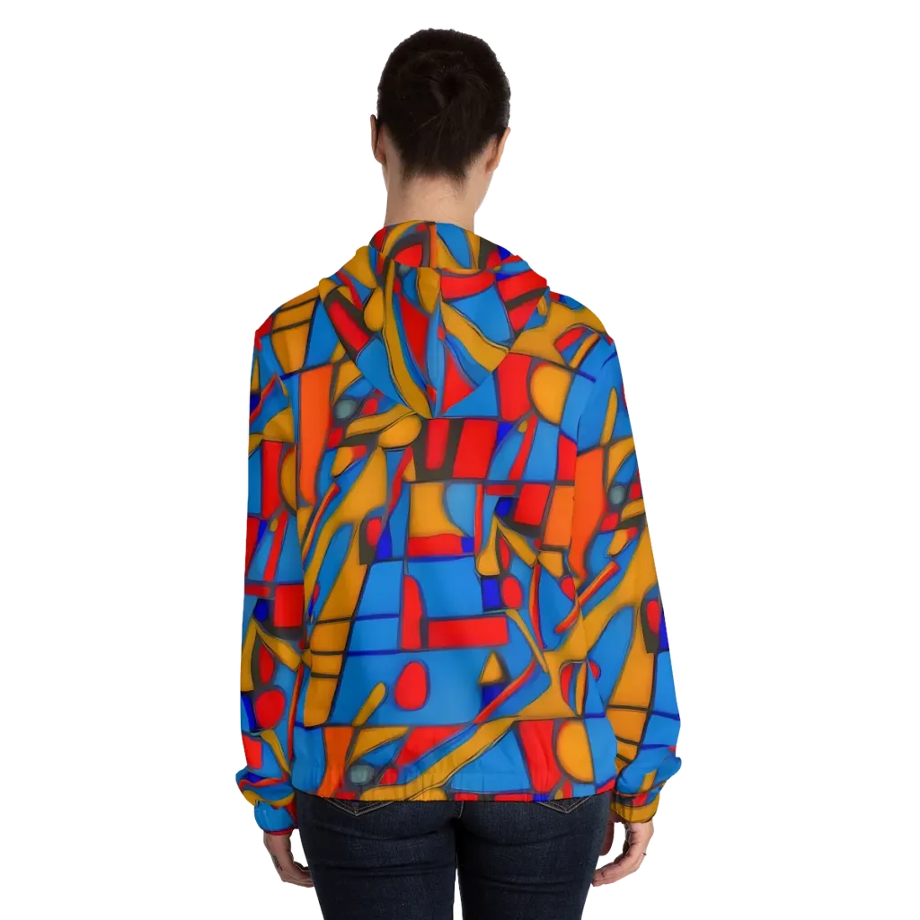 Colorblock Current on Women's Full-Zip Hoodie — Back On Person