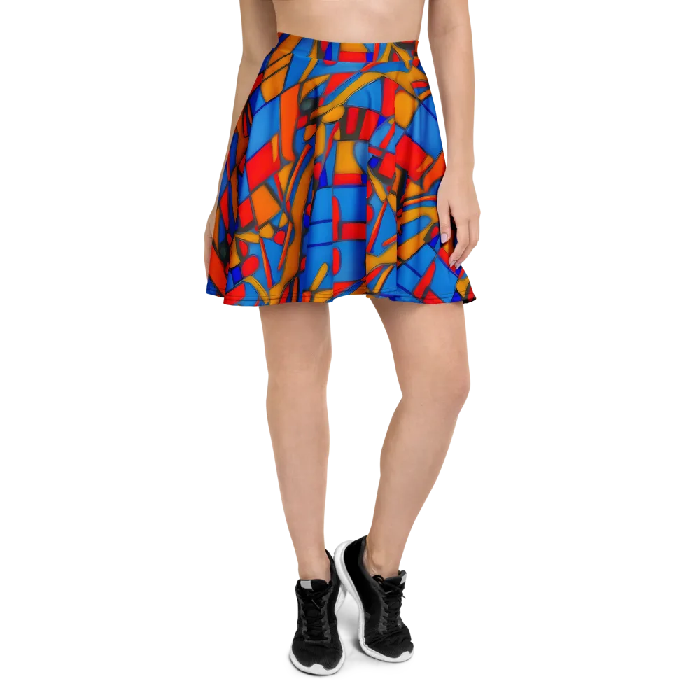 Colorblock Current on Skater Skirt — Front