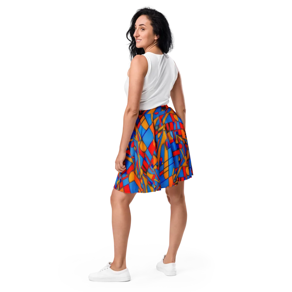 Colorblock Current on Skater Skirt — Back