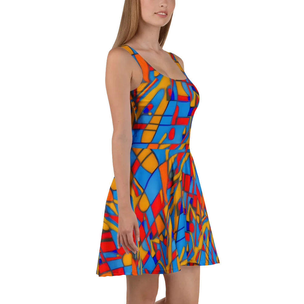 Colorblock Current on Skater Dress — Right