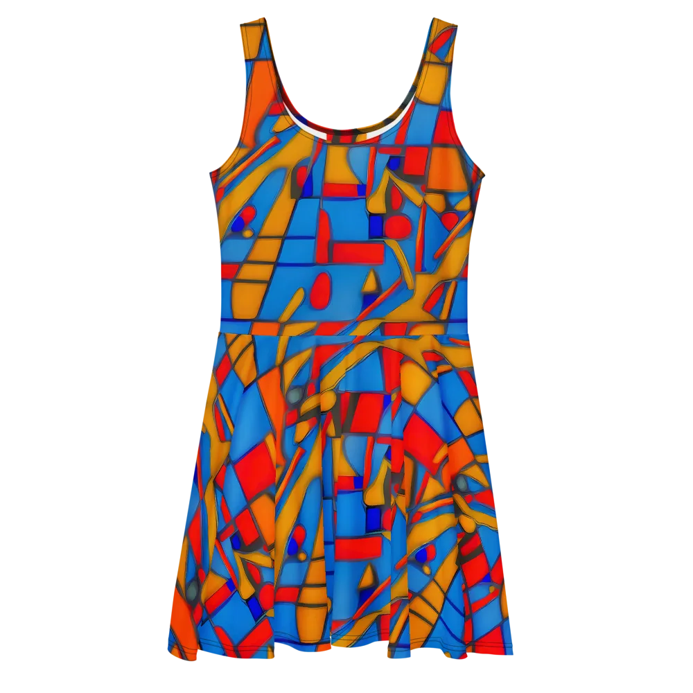 Colorblock Current on Skater Dress — Front