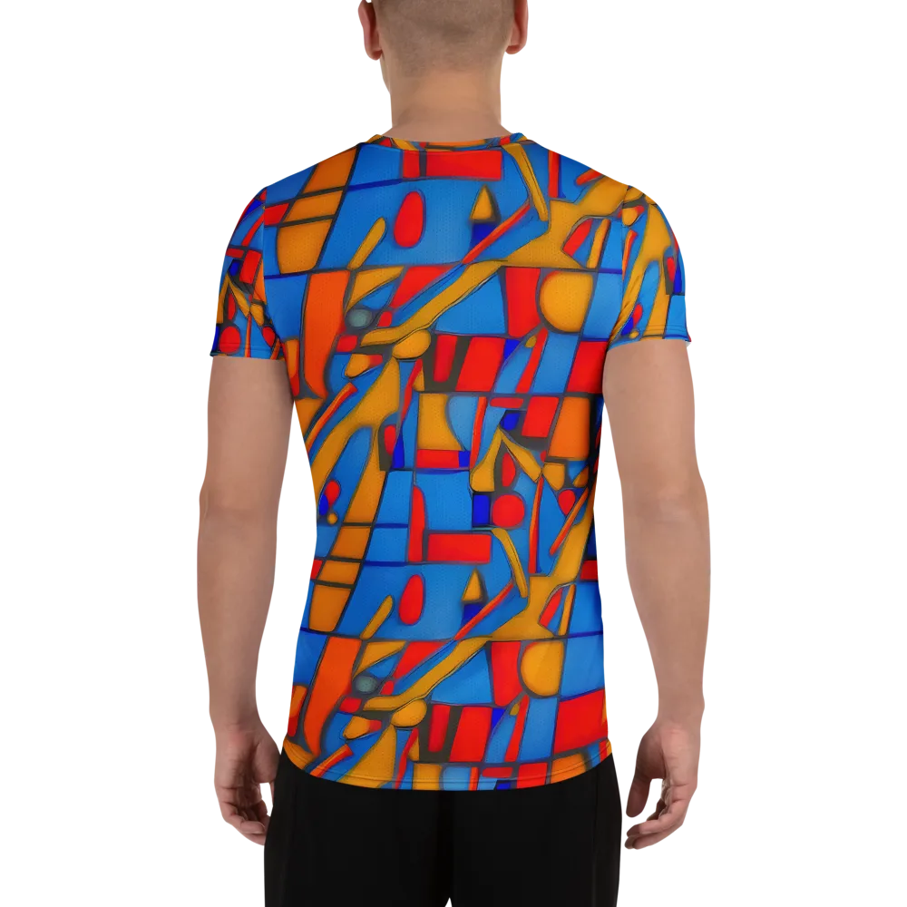 Colorblock Current on Men's Athletic T-Shirt — Back