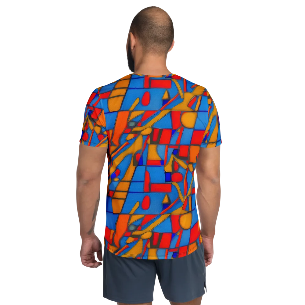 Colorblock Current on Men's Athletic T-Shirt — Back