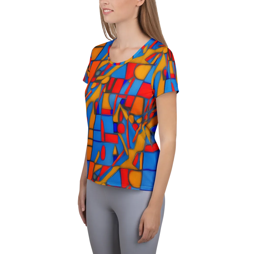Colorblock Current on Women's Athletic T-Shirt — Left