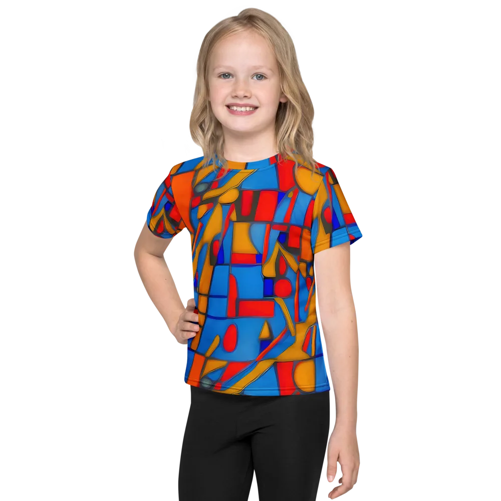 Colorblock Current on Kids Crew Neck T-Shirt — Front