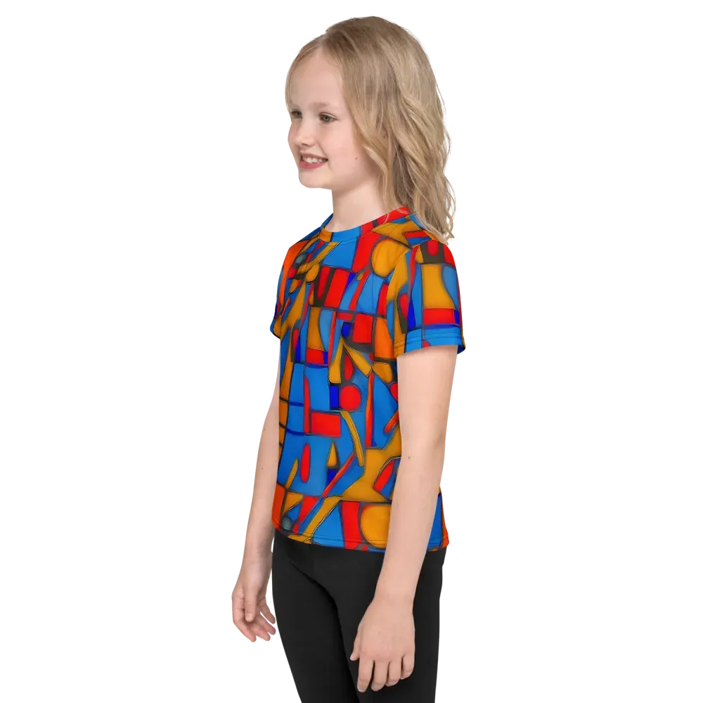 Colorblock Current on Kids Crew Neck T-Shirt — Left