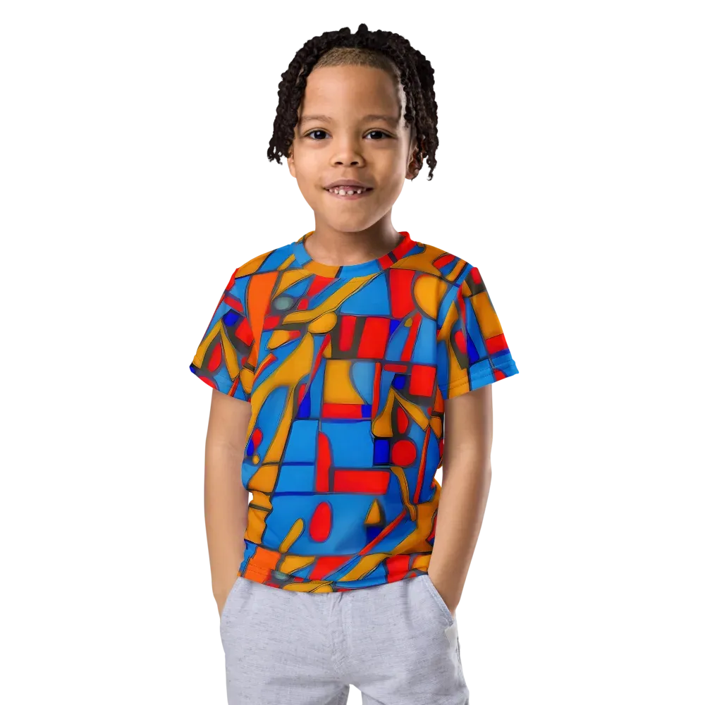 Colorblock Current on Kids Crew Neck T-Shirt — Front