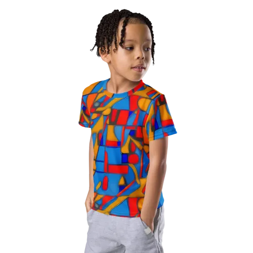 Colorblock Current on a Kids Crew Neck T-Shirt