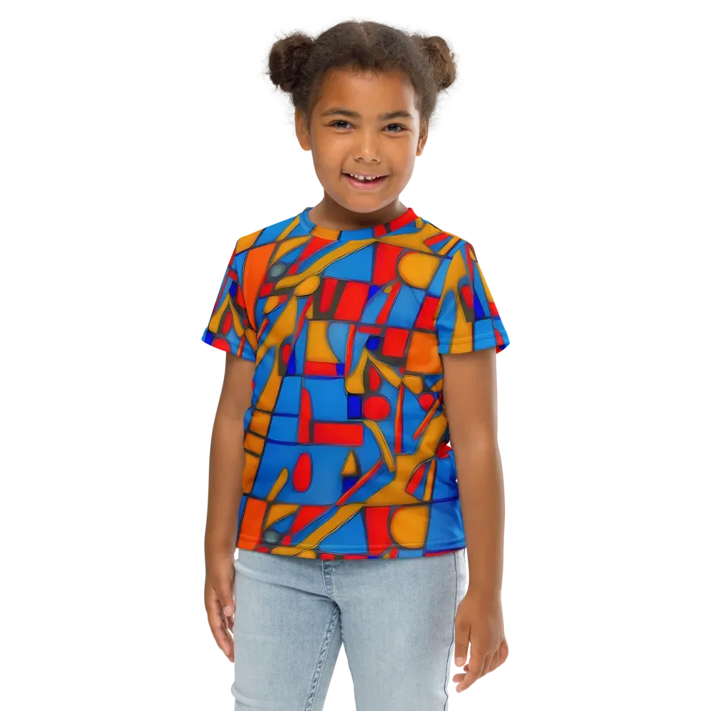 Colorblock Current on Kids Crew Neck T-Shirt — Front