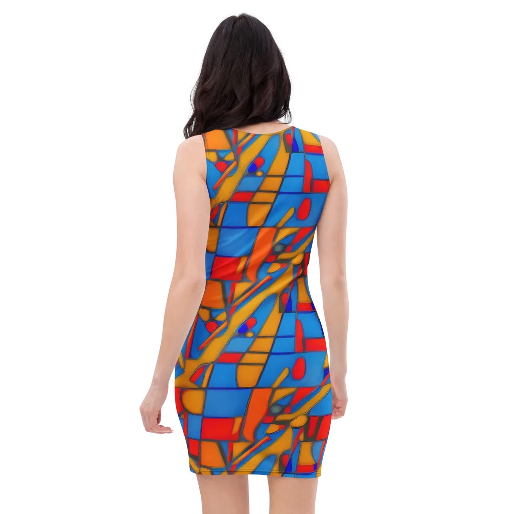 Colorblock Current on Bodycon Dress — Back