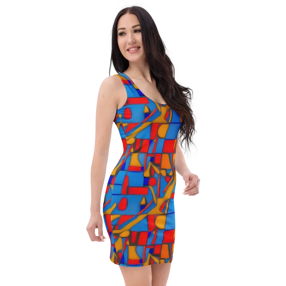 Colorblock Current on Bodycon Dress — Right Front