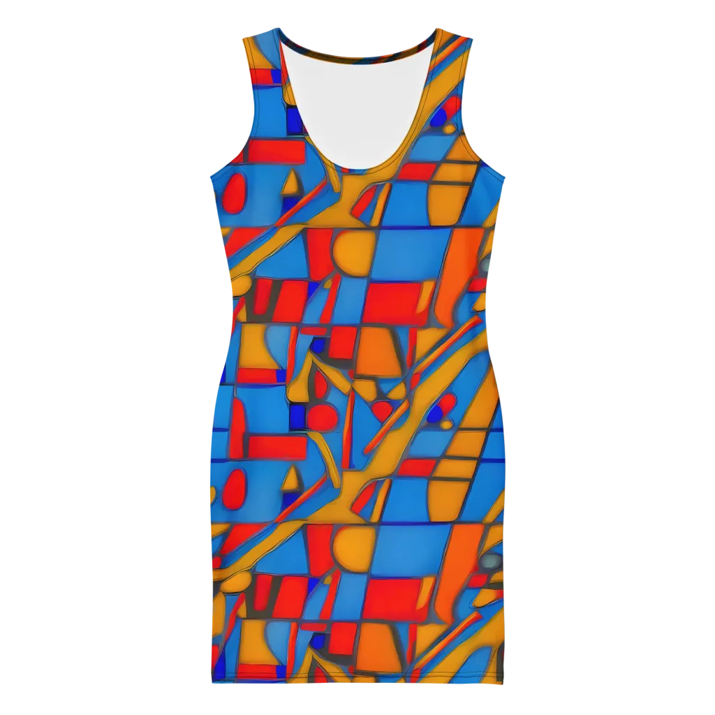 Colorblock Current on Bodycon Dress — Front