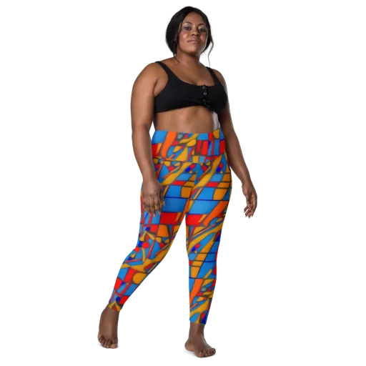 Colorblock Current on a Leggings with Pockets
