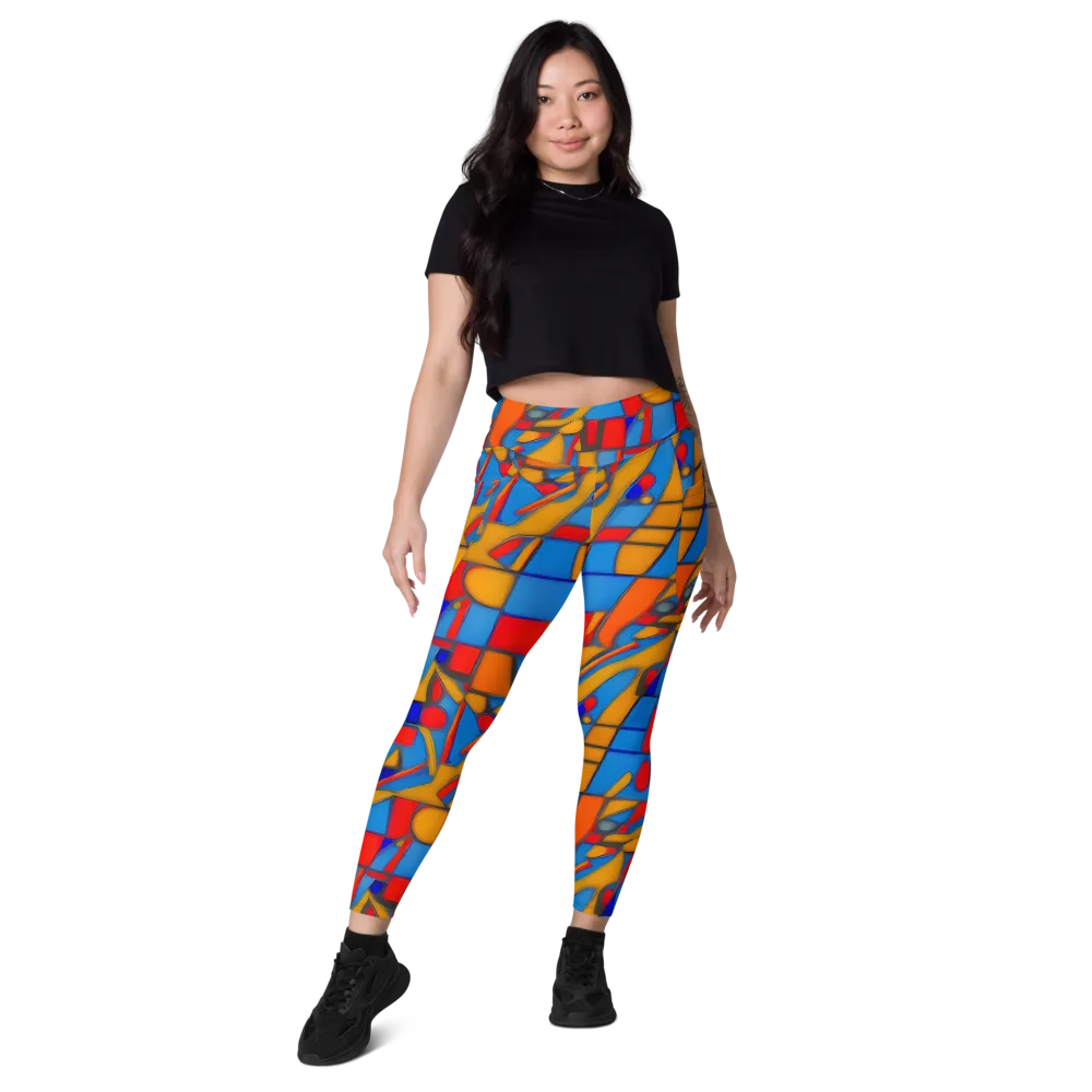 Colorblock Current on Leggings with Pockets — Front