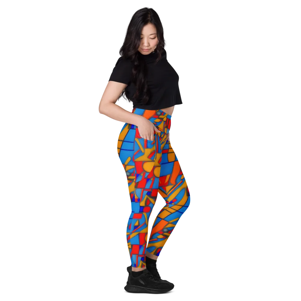 Colorblock Current on Leggings with Pockets — Right
