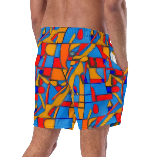 Colorblock Current on a Swim Trunks