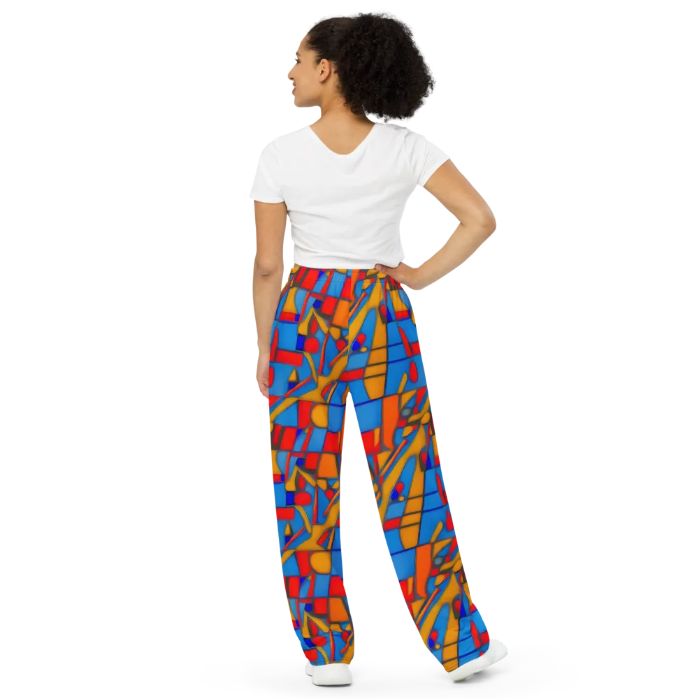Colorblock Current on Wide-Leg Pants — Back