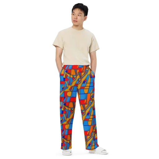 Colorblock Current on a Wide-Leg Pants