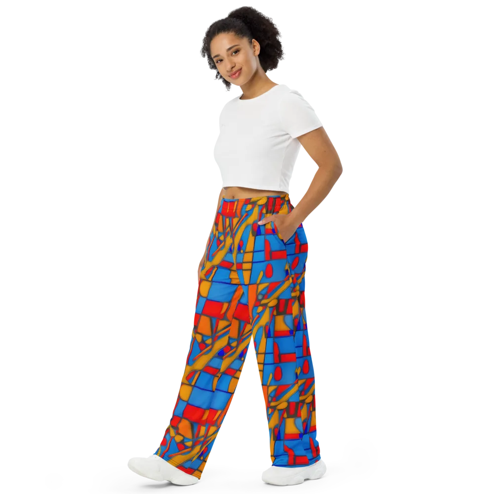 Colorblock Current on Wide-Leg Pants — Left Front