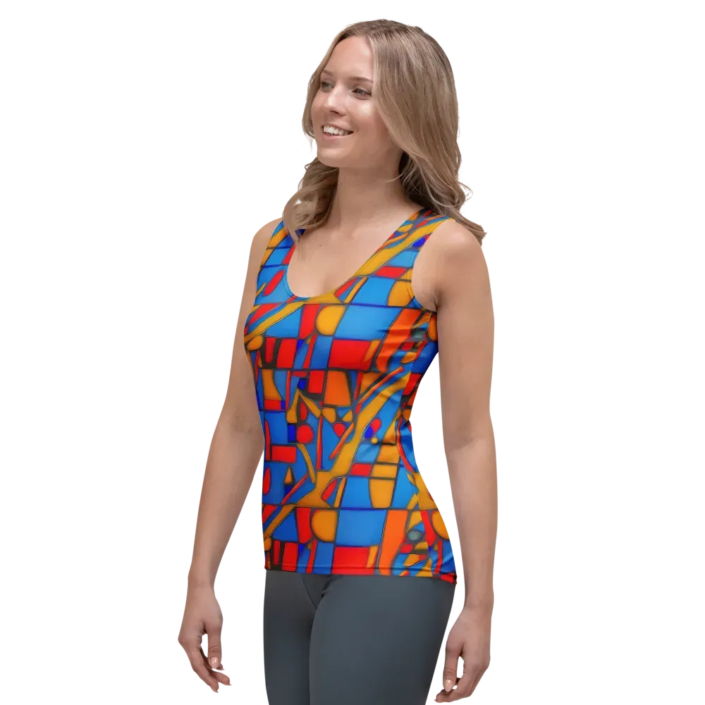Colorblock Current on Women's Tank Top — Left Front