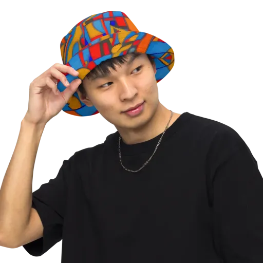 Colorblock Current on a Reversible Bucket Hat