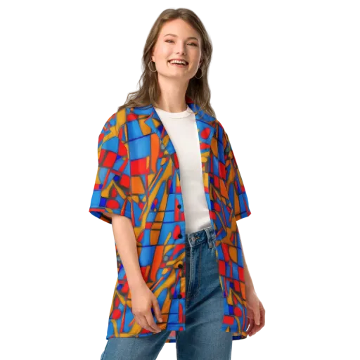 Colorblock Current on a Button Shirt