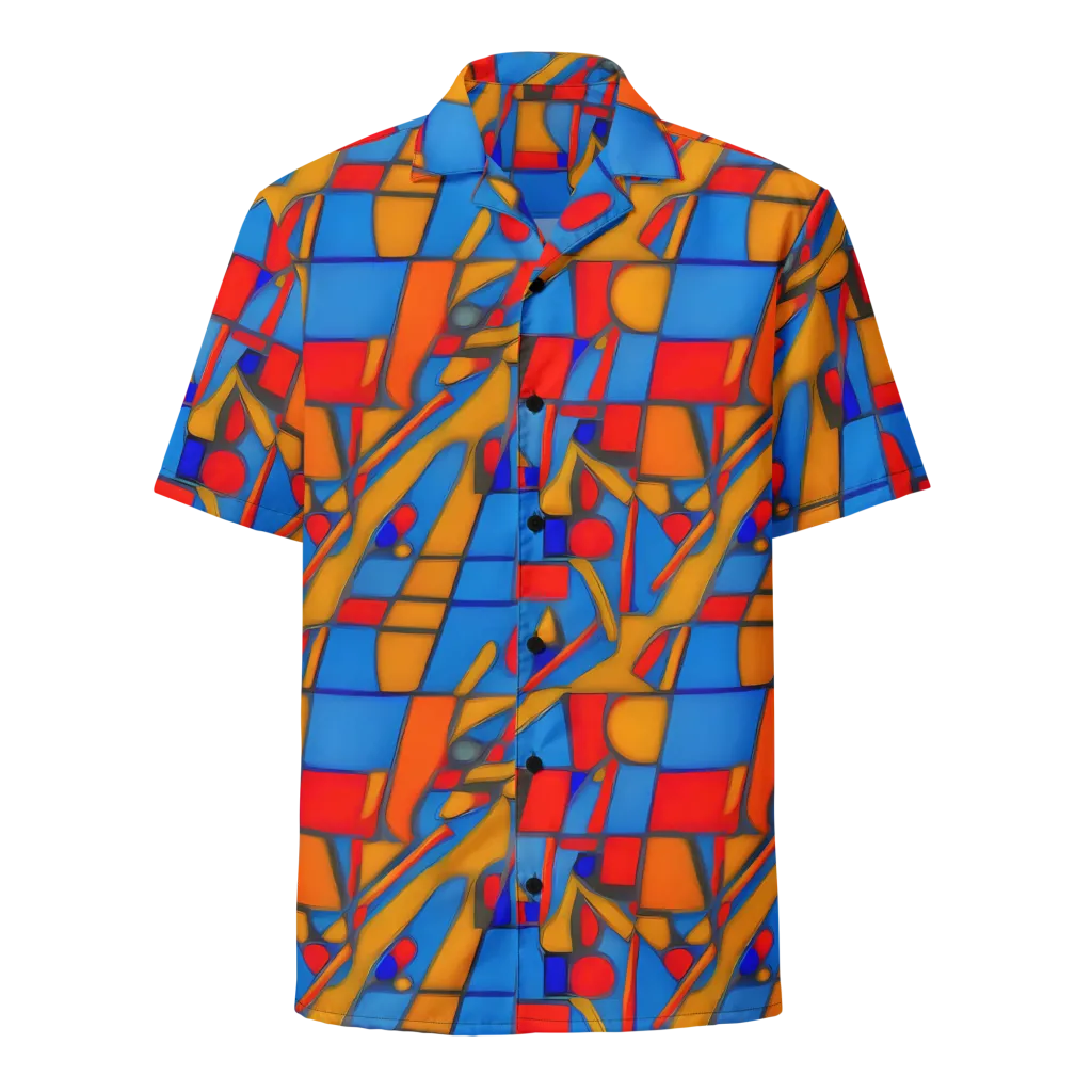 Colorblock Current on Button Shirt — Front