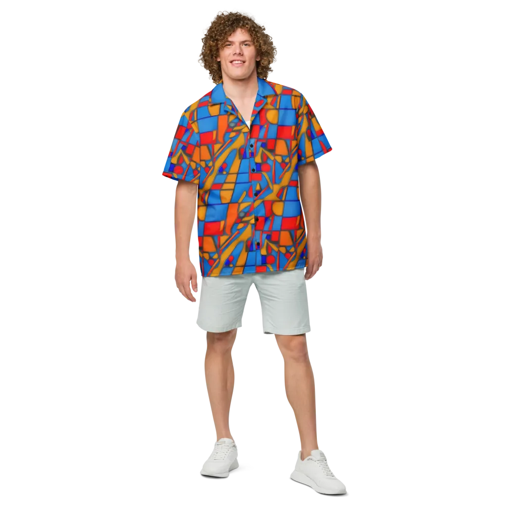 Colorblock Current on Button Shirt — Front