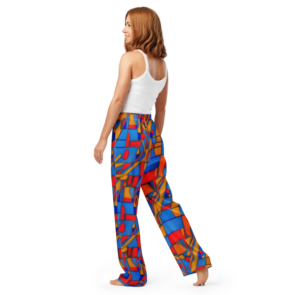Colorblock Current on Women's Pajama Pants — Back