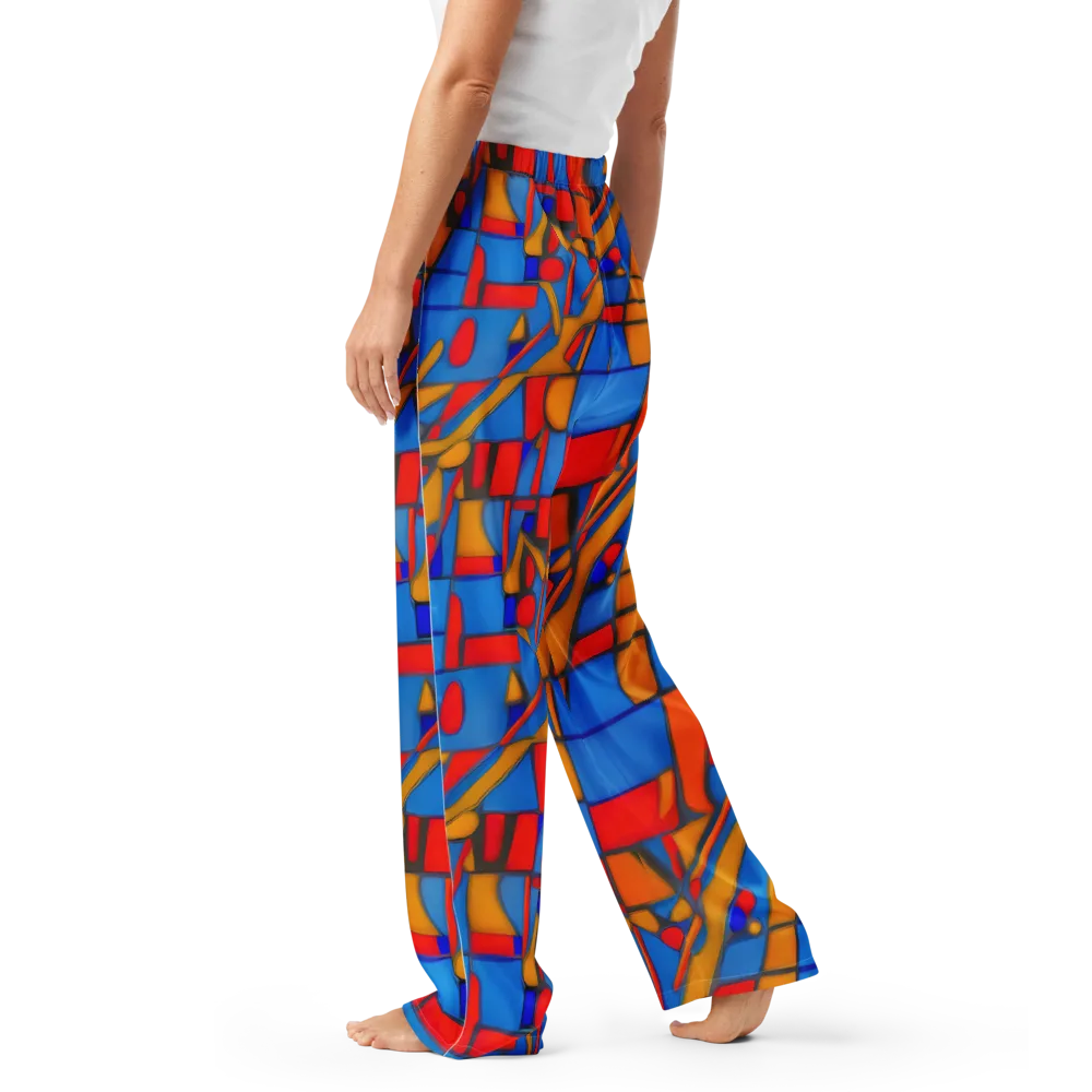 Colorblock Current on Women's Pajama Pants — Left