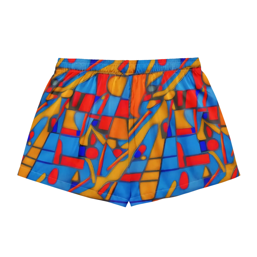 Colorblock Current on Women's Pajama Shorts — Back