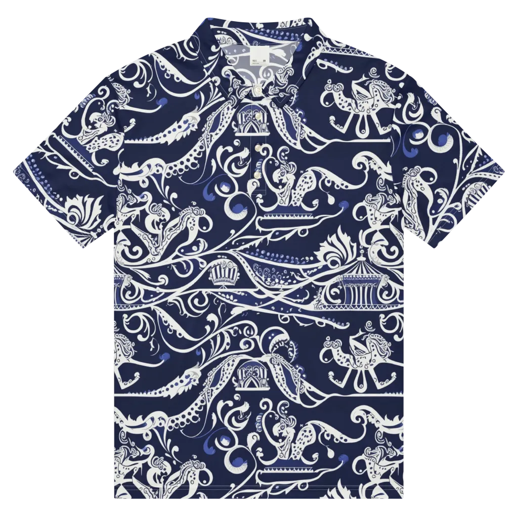 Navy Circus on Men's Slim Fit Polo Shirt — Front