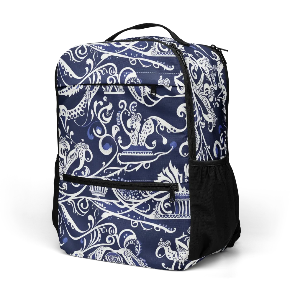 Navy Circus on Utility Backpack — Left Front