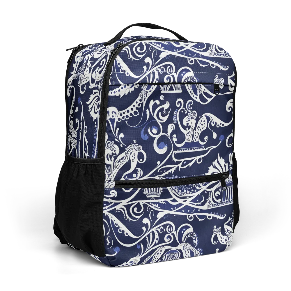 Navy Circus on Utility Backpack — Right Front