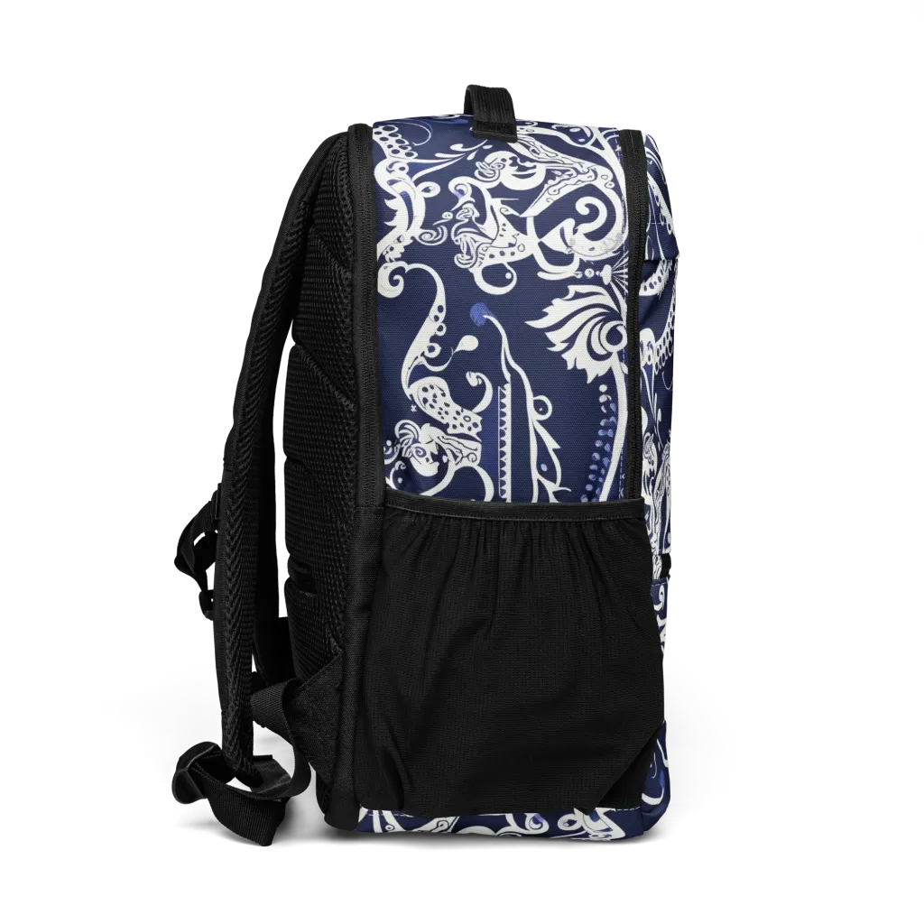 Navy Circus on Utility Backpack — Right