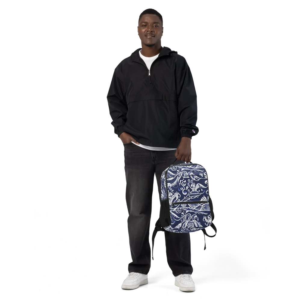 Navy Circus on Utility Backpack — Front