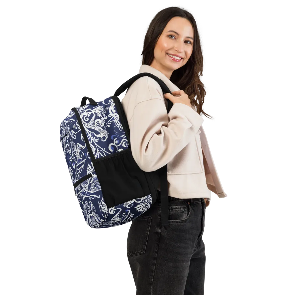 Navy Circus on Utility Backpack — Right