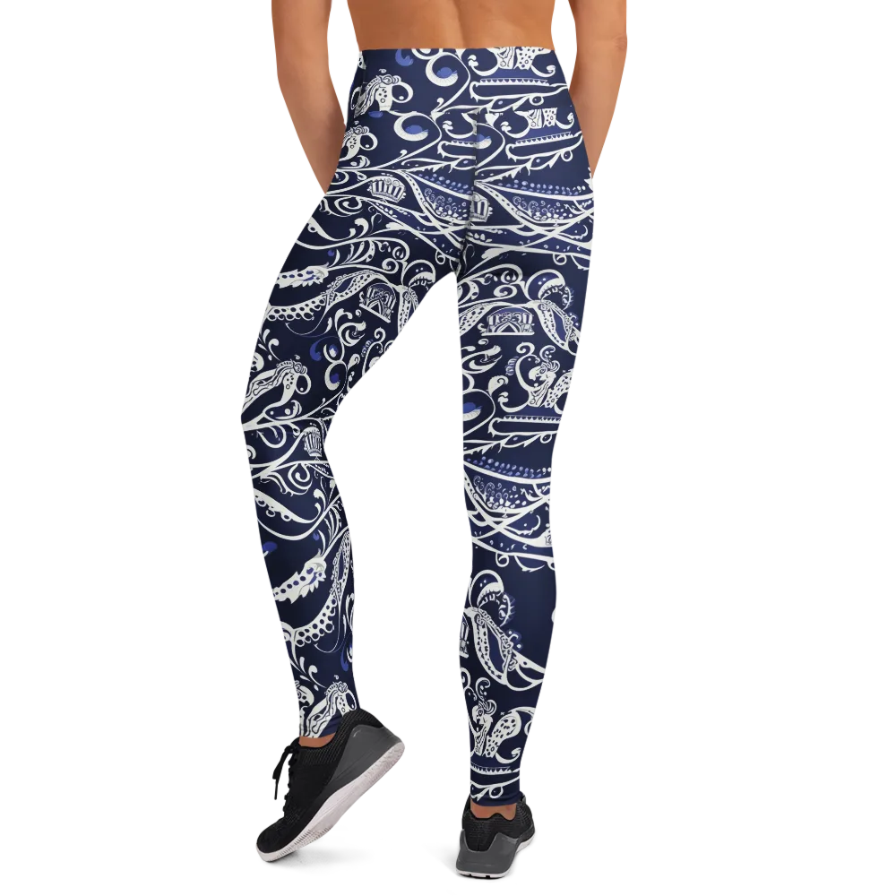 Navy Circus on Yoga Leggings — Back