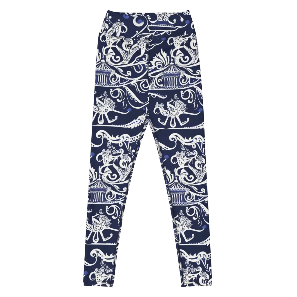Navy Circus on Yoga Leggings — Front