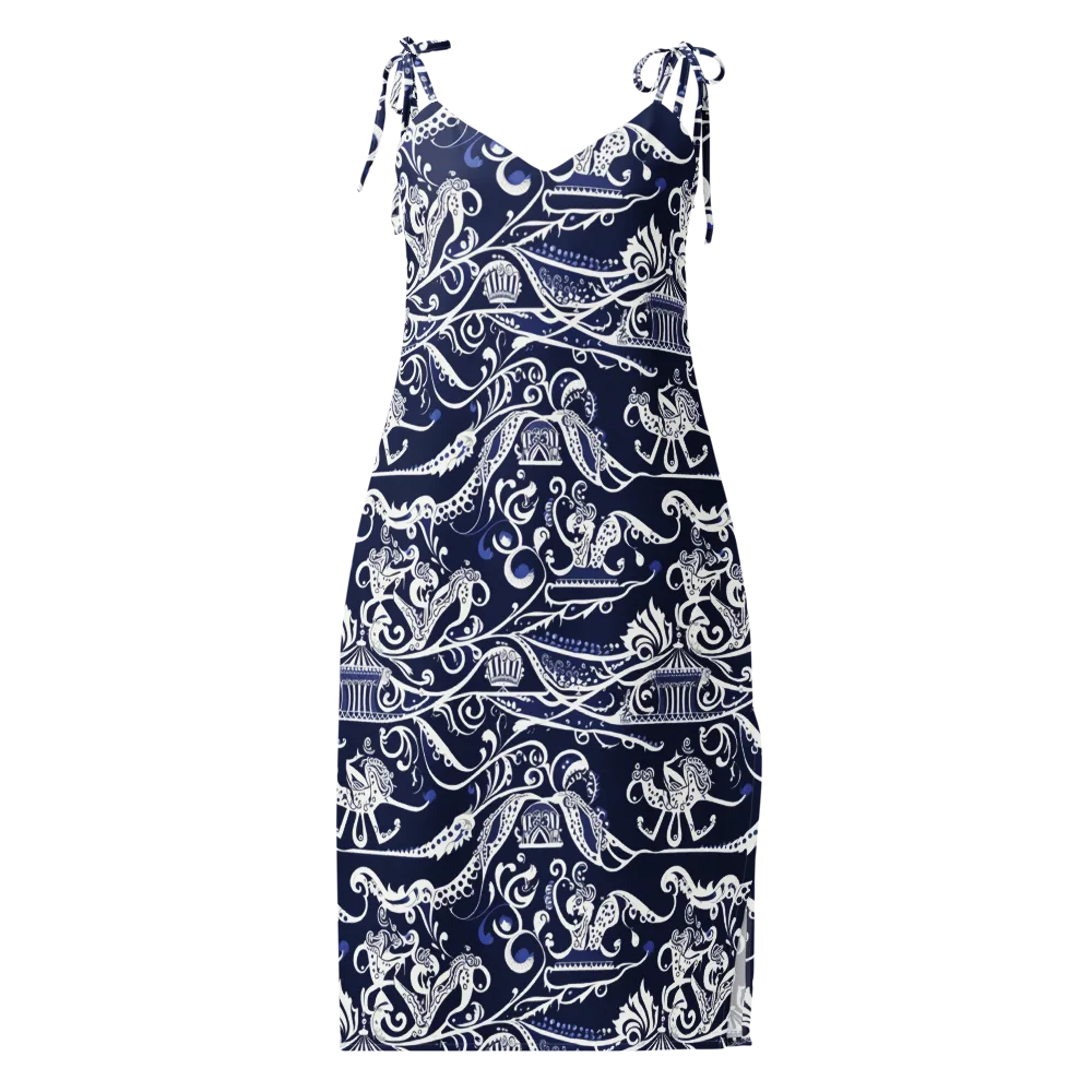 Navy Circus on Slip Dress — Front