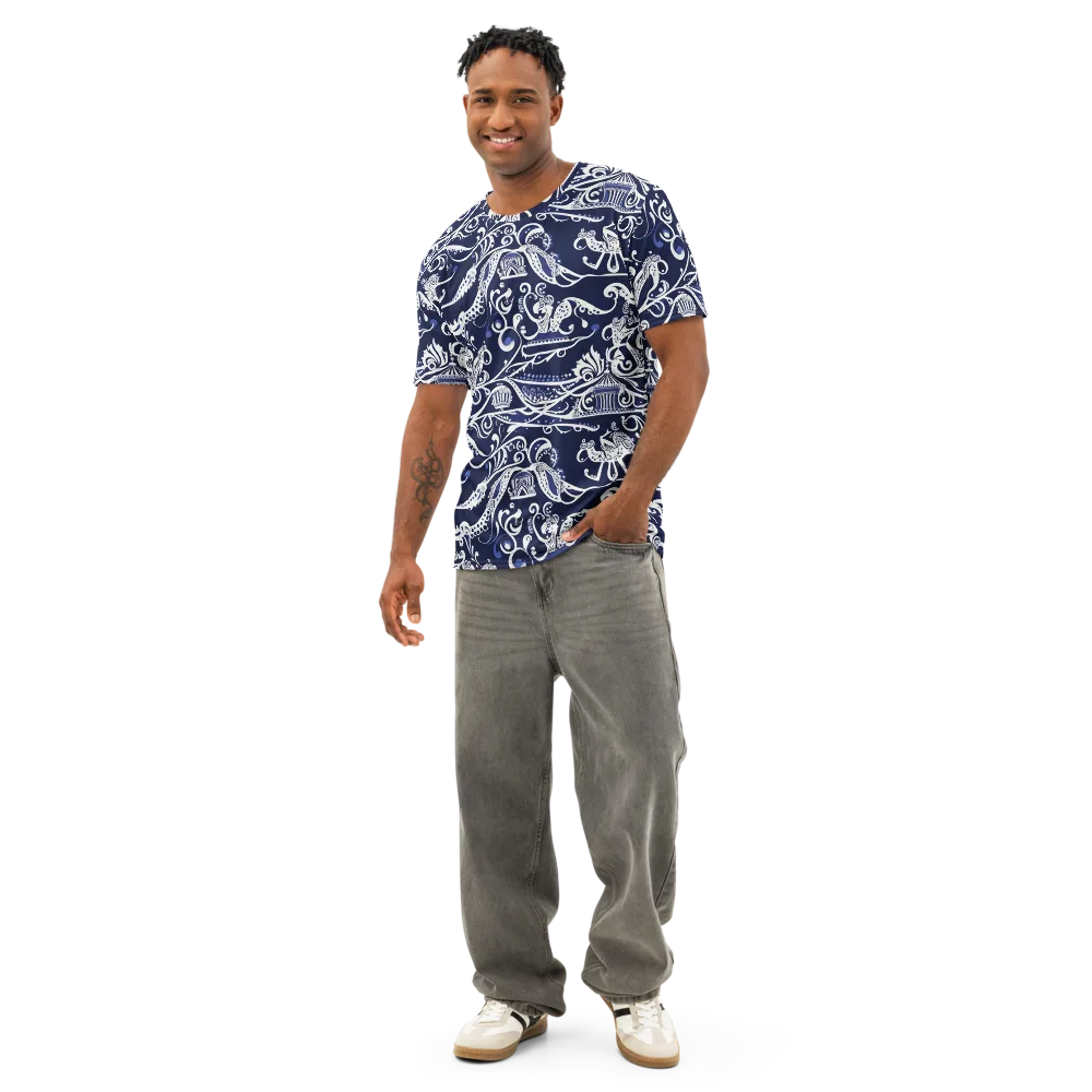 Navy Circus on Men's Cotton Crew Neck T-Shirt — Front