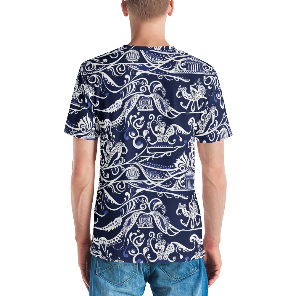 Navy Circus on Men's Crew Neck T-Shirt — Back
