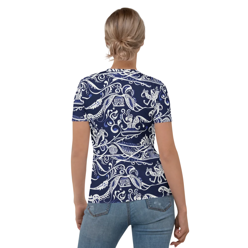 Navy Circus on Women's Crew Neck T-Shirt — Back