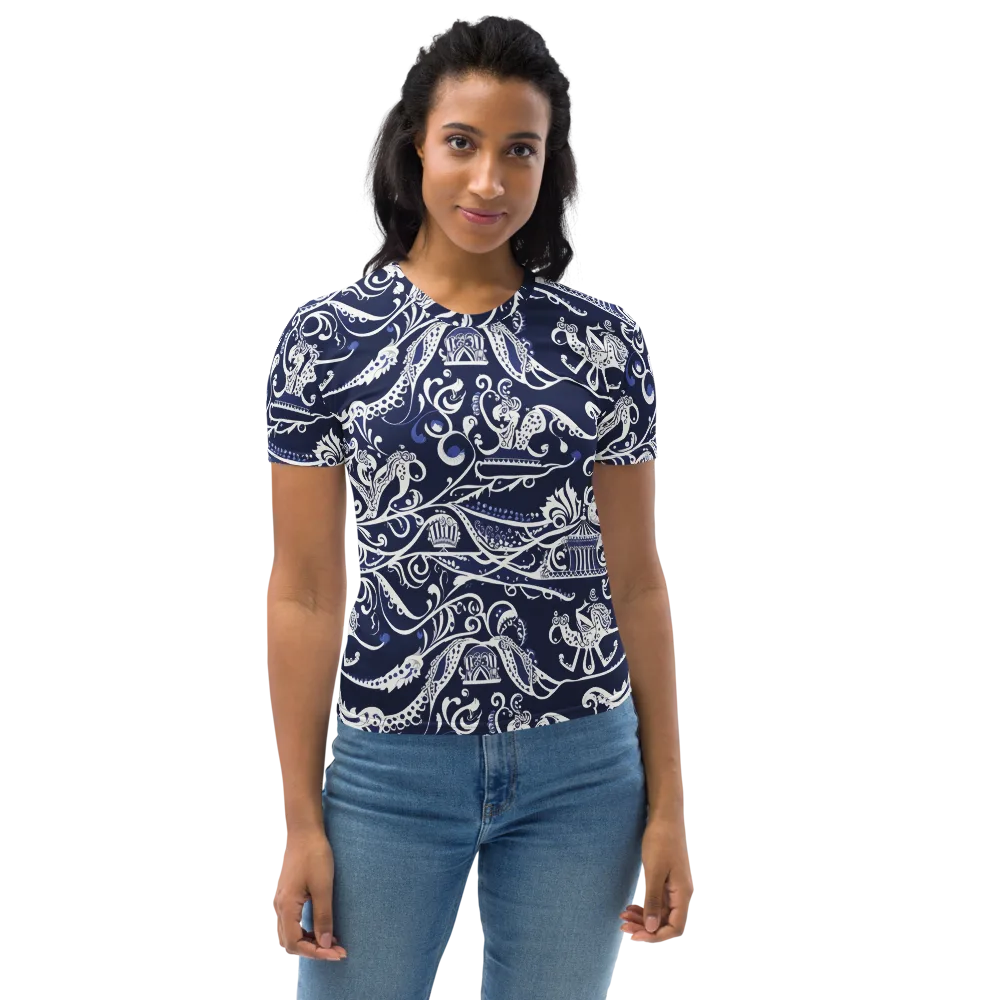 Navy Circus on Women's Crew Neck T-Shirt — Front