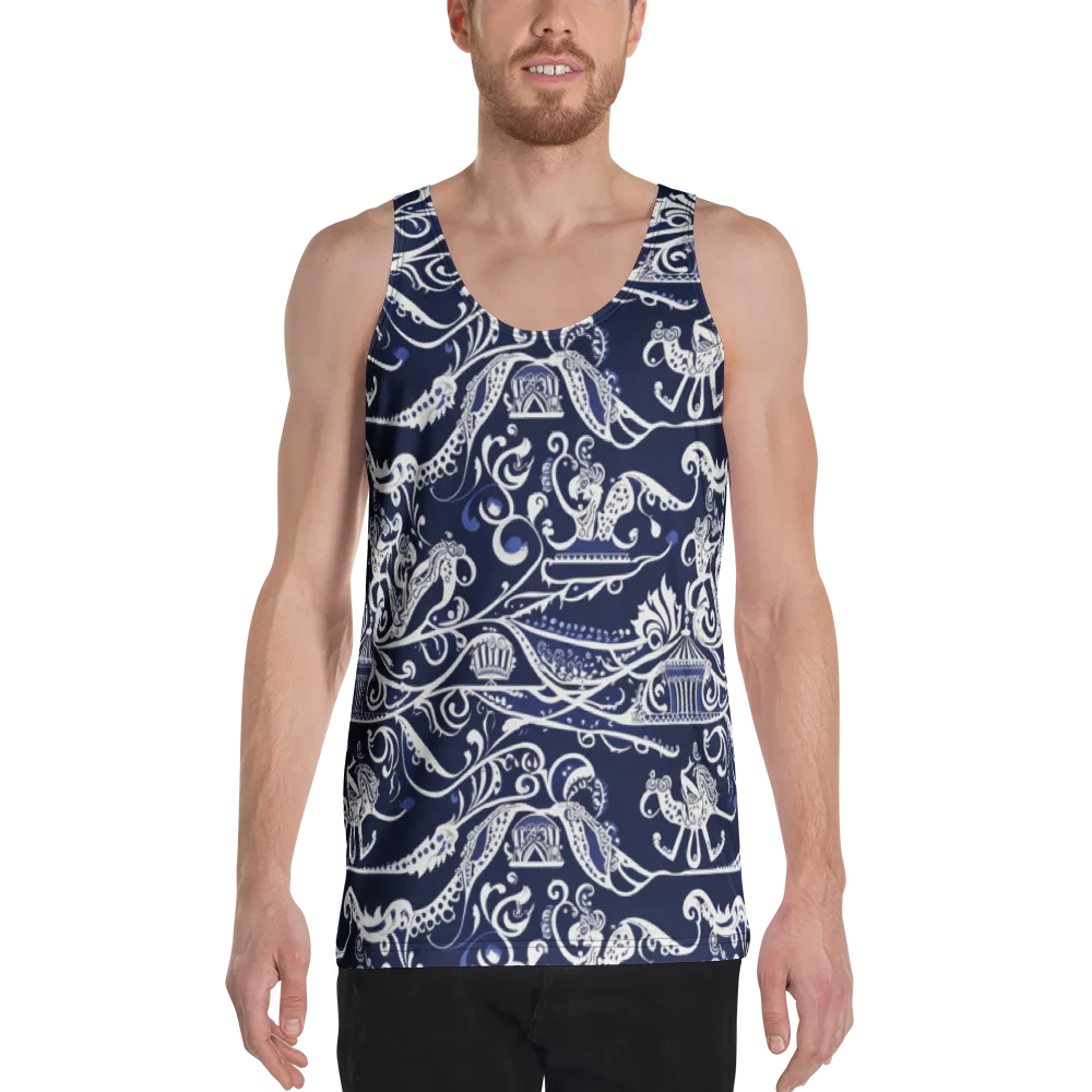 Navy Circus on Men's Tank Top — Front