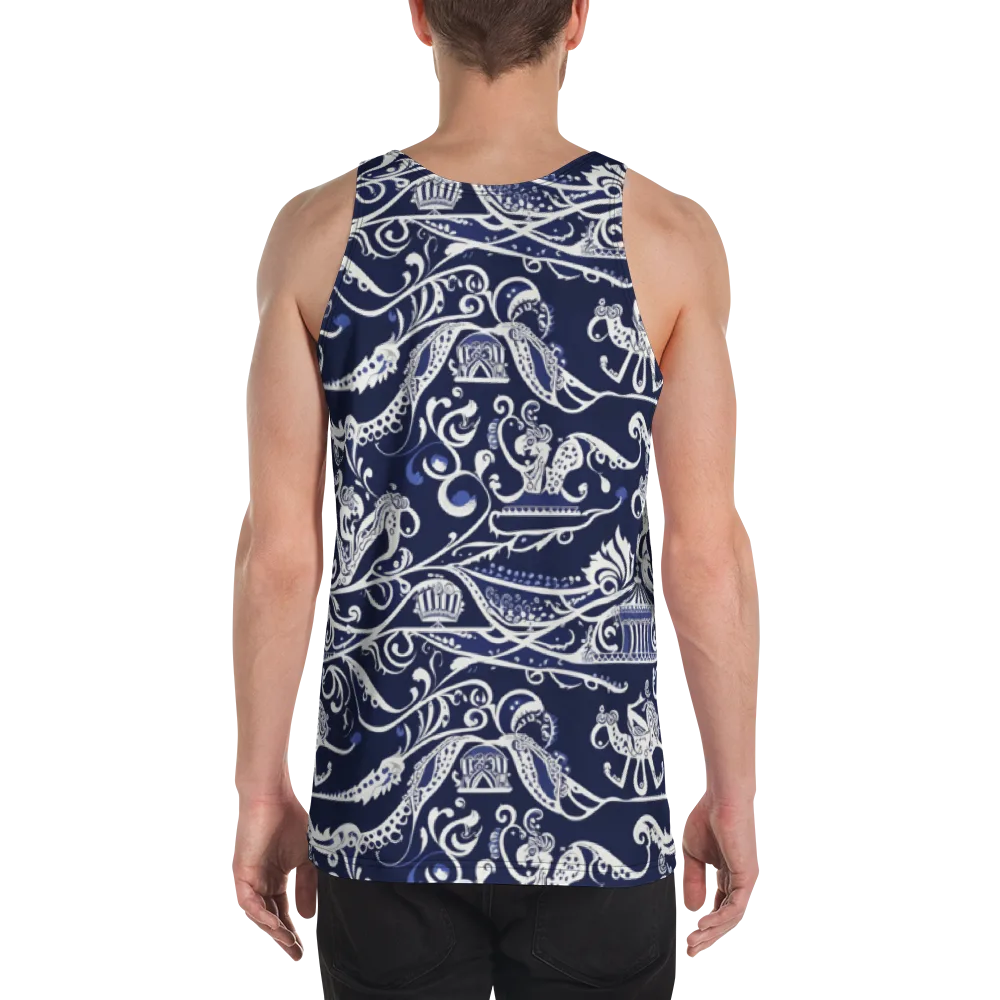 Navy Circus on Men's Tank Top — Back