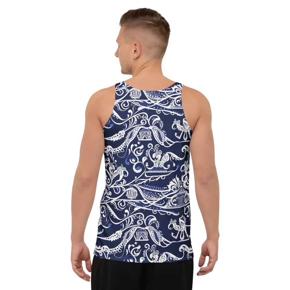 Navy Circus on Men's Tank Top — Back
