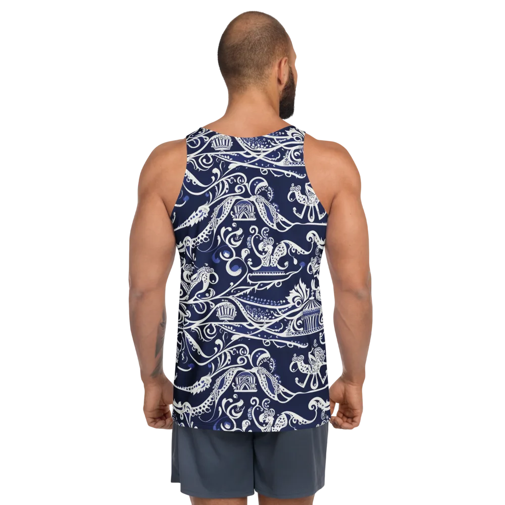 Navy Circus on Men's Tank Top — Back